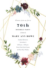 Geometric & Flowers - Birthday Invitation